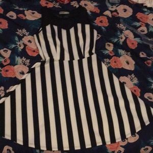 Mesh sweetheart neckline striped dress